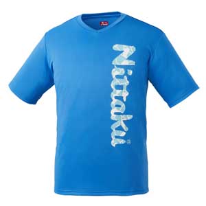 NT-NX2097-09-J150 ニッタク 卓球用Tシャツ 最安値に挑戦 ジュニア ビーロゴTシャツ-2 ブルー J150サイズ Nittaku 送料無料カード決済可能