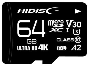HIDISC microSDHCJ[h 64GB CLASS10 UHS-I HDMCSDX64GA2V30