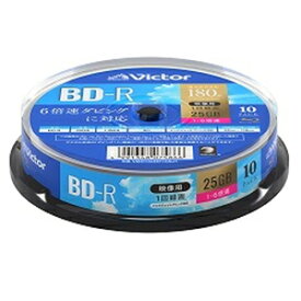 VBR130RP10SJ1 Victor 6倍速対応BD-R 10枚パック　25GB ホワイトプリンタブル ビクター
