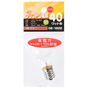 �I�[�� �~�j�N���v�g���� 40W�` E17 �z���C�g LB-PS3740KJ-W OHM [LBPS3740KJW]
