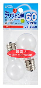 �I�[�� �~�j�N���v�g���� 60W�` E17 �z���C�g�y2�Z�b�g�z LB-PS3760K-W2P OHM [LBPS3760KW2P]