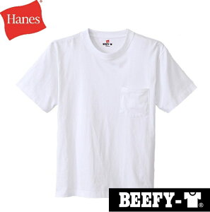 �w�C���Y �r�[�t�B�[�|�P�b�gT�V���c�i�z���C�g�E�T�C�Y�FM�j HA-H5190-010-M Hanes 20FW BEEFY-T ���j�Z�b�N�X
