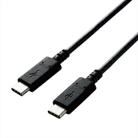 エレコム USB Type C ケーブル USB-C to USB-C 1m 充電/データ転送用 PD 60W 3A USB2.0 RoHS指令準拠（ブラック） U2C-CC10NBK2