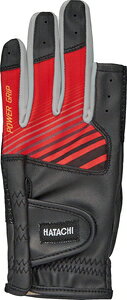 HAC-BH8075-62-ML ハタチ パワーグリップ合皮指切手袋（レッド・サイズ：ML） HATACHI　グラウンドゴルフ用品