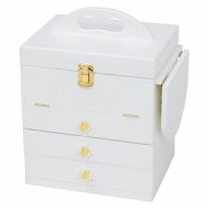 HAGIHARA(萩原) コスメボックス(ホワイト・幅26×奥行19×高さ31cm) MUD-6835WH [MUD6835WH]
