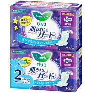ロリエ 肌きれいガード 夜用 羽つき 9コ入×2 花王 ロリエHKヨルハネツキ9X2