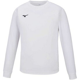 32MA1195-01-XL ミズノ ナビドライ Tシャツ(ホワイト×ブラック・サイズ：XL) mizuno NAVIDRY 長袖 丸首