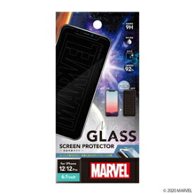 PGA iPhone 12/12 Pro用 液晶保護ガラス（ロゴ） PG-DGL20G01MVL【MARVELCorner】