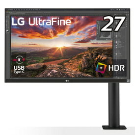 【7/25限定★ポイントUP×抽選で最大100%Pバック】27UN880-B LG [27型 IPS 4K エルゴノミックスタンド/DisplayHDR400/USB Type-C（60W）/DCI-P3 95％/3辺フレームレス/フリッカーセーフ/ブルーライト低減モード/5W+5Wスピーカー/FreeSync対応]