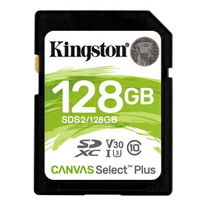 KingstonbLOXg SDXC[J[h 128GB Class10 UHS-I U1 V10 SDS2/128GB Canvas Select Plus