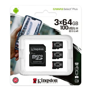 KingstonbLOXg microSDXCJ[h 64GB Class10 UHS-I U1 V10 A1y3pbNz SDCS2/64GB-3P1A Canvas Select Plus