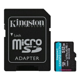 SDCG3/512GB Kingston（キングストン） microSDXCメモリカード 512GB Class10 UHS-I U3 V30 A2 Canvas Go！ Plus