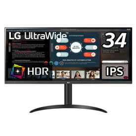 LG [34型 21:9 IPS 2560×1080 ウルトラワイドモニター/HDR/超解像技術/フリッカーセーフ/ブルーライト低減モード/高さ調整/FreeSync/DAS Mode/クロスヘア対応] 34WP550-B