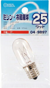 �I�[�� �i�c�����i�~�V���E�①�Ɂj 25W�@E17 �i�N���A�j LB-T2725-C OHM [LBT2725C]