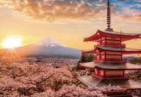 やのまん 日本の風景 春暁の富士山と桜(山梨) 1000コンパクトピース【13-05】 ジグソーパズル