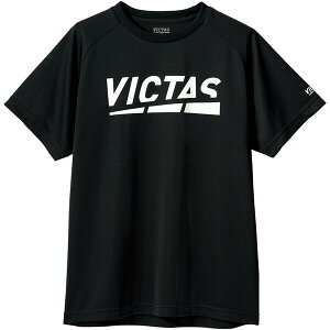 ヴィクタス 卓球用プラクティスシャツ(ジュニア)(ブラック・サイズ:140) TSP-632101-1000-140 VICTAS プレイ ロゴ ティー