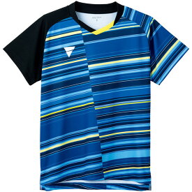 TSP-512102-5000-M ヴィクタス 男女兼用 卓球用ゲームシャツ（ブルー・サイズ：M） VICTAS V-GS223