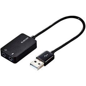 エレコム USBオーディオ変換アダプタ 0.15m（ブラック） USB-AADC02BK