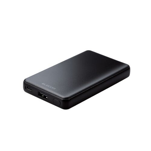 【国内在庫】エレコム モバイルバッテリー 5000mAh 12W USB-A出力1ポート USB-C入力1ポート（ブラック）  DE-C26-5000BK