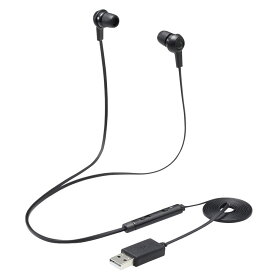 エレコム カナル 両耳 インナーイヤー型ヘッドセット（ブラック） ミュートスイッチ付 USB HS-EP17UBK