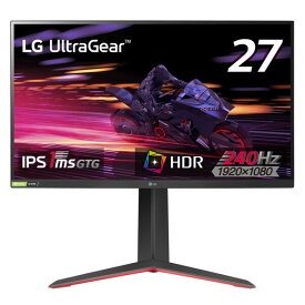 LG [27型 LG UltraGear IPS フルHD @240Hzゲーミングモニター/IPS（ノングレア）/1ms（GTG）/HDR/FreeSync Premium/G-SYNC Compatible/ピボット/輝度400cd/高さ調整/フリッカーセーフ/ブルーライト低減] 27GP750-B