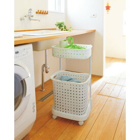 JEJアステージ レクエア ランドリーバスケット(2段・ホワイト) 1020809 JEJ [1020809JEJ]