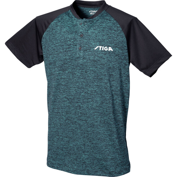 【売り切り御免！】 卓球用ウェア STIGA（スティガ） STJ-1854491904 チームシャツ（グリーン×ブラック・サイズ：S） ユニセックス STIGA 5シャツ