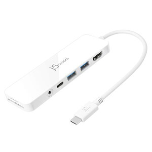 �W�F�C�t�@�C�u�N���G�C�g PD 60W�Ή� USB-C 7in1 �X���� �}���`�A�_�v�^�[�i�z���C�g�j j5create JCD373