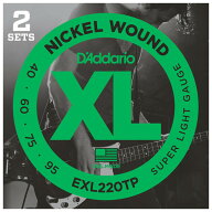 ダダリオ エレキベース弦（2 Sets Long） EXL220TP D'Addario　XL Nickel Twin Packs