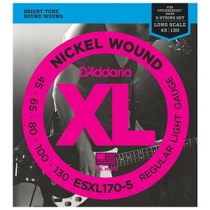 ダダリオ エレキベース弦(Double Ball/Light) ESXL170-5 D'Addario XL NICKEL