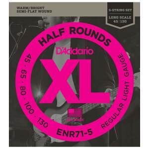 �_�_���I �G���L�x�[�X���i5-String/Long�j ENR71-5 D'Addario�@XL HALF ROUNDS (SEMI-FLAT WOUND)