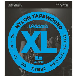 __I GLx[XiLong .050-.105j ETB92 D'Addario TAPEWOUNDS (BLACK NYLON)