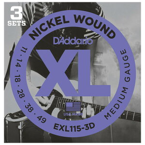 ダダリオ エレキギター弦(Blues/Jazz Rock) EXL115-3D D'Addario XL NICKEL