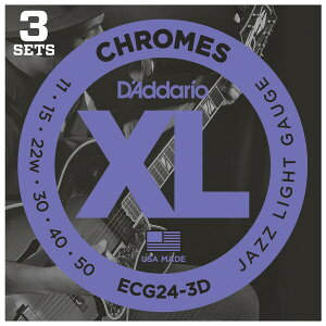 ダダリオ エレキギター弦(Jazz Light) ECG24-3D D'Addario XL CHROMES