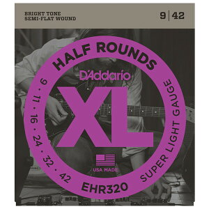 __I GLM^[iSuper Lightj EHR320 D'Addario@XL HALF ROUNDS (SEMI-FLAT WOUND)