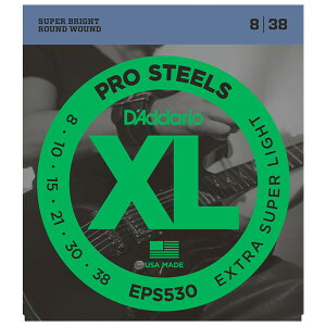__I GLM^[iExtra-Super Light .008-.038j EPS530 D'Addario XL ProSteels Round Wound