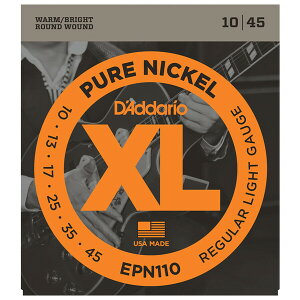 ダダリオ エレキギター弦(Regular Light) EPN110 D'Addario XL PURE NICKEL