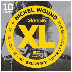 �_�_���I �G���L�M�^�[���@EXL125×10P�Z�b�g�iSuper Light Top/Regular Bottom�j EXL125-10P D'Addario�@XL NICKEL