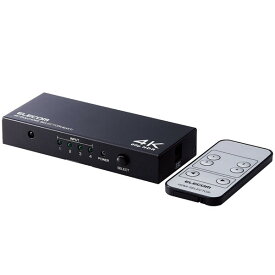 DH-SW4KP41BK エレコム 4K60Hz(18Gbps)、HDCP2.2対応 HDMI切替器(入力4ポート/出力1ポート) ELECOM DH-SW4KP1BKシリーズ