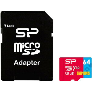 Silicon PowerbVRp[ Q[~O microSDXCJ[h C10 UHS-I U3 A1 V30 64GB SP064GBSTXDV3V1NSP