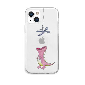 AKAN iPhone 13（6.1インチ）用 背面カバー型 TPUタフクリアケース はらぺこザウルス（ピンク） AK20978I13