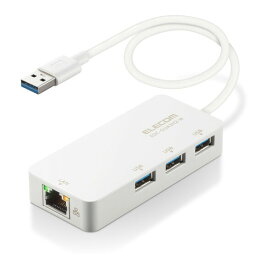 エレコム USB-A 1Gbps有線LANアダプター［USBハブ付き］(ホワイト) EDC-GUA3H2-W