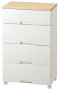天馬 フィッツプラス　幅65cm　4段（深引き出し3段・中引き出し1段)（天板：メープル/本体：ホワイト） F6534D(FITSプラス) テンマ Fits 最大外寸(約)：幅65×奥行41×高さ105cm チェスト・タンス 完成品 [F6534DFITSプラス]