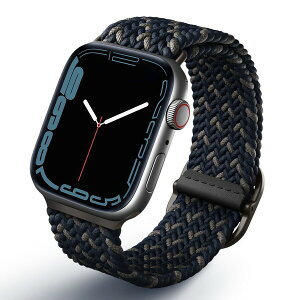 UNIQ Apple Watch 42/44/45mm�p BRAIDED STRAP�iOBSIDIAN BLUE�j UNIQ ASPEN DESIGNER EDITION UNIQ-45MM-ASPDEOBLU