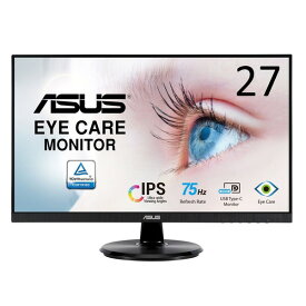 ASUS（エイスース） 27型 Eye Care液晶ディスプレイ(フルHD/IPS/フレームレス/75Hz/HDMI/USB-C 65W電力供給/スピーカー搭載/Adaptive-Sync/FreeSync/ブルーライト軽減機能/フリッカーフリー) VA27DCP