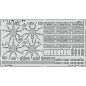 エデュアルド 1/48 B-17G エンジンエッチングパーツ (HKモデル用)【EDU481005】 ディテールアップパーツ
