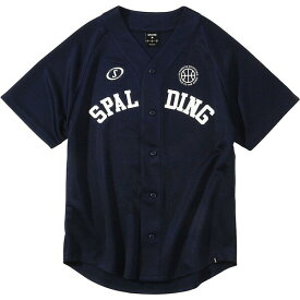 SMJ201420-5400-M スポルディング ベースボールシャツ スポルディングロゴ（ネイビー・サイズ：M） SPALDING BASEBALL SHIRT SPALDING LOGO