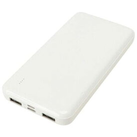 QTJ（クオリティトラストジャパン） モバイルバッテリー 10000mAh　USB-A出力×2ポート　PSE認証 (ホワイト) QX-059WH