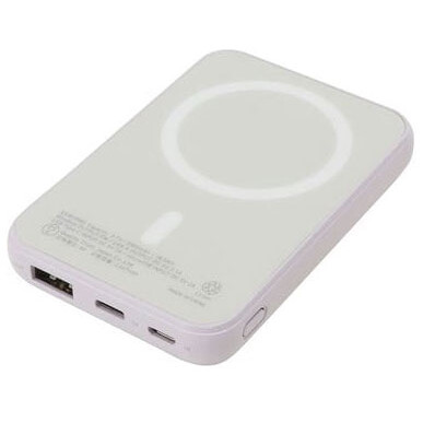 QTJ（クオリティトラストジャパン） ワイヤレス出力(5W)対応 モバイルバッテリー 5000mAh　USB-A出力×1ポート  (パープル)  QXW-0500PU