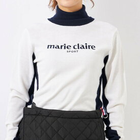 732701MOWT marie claire（マリ・クレール） レディース 配色ジャガードセーター（オフホワイト・サイズ：M）